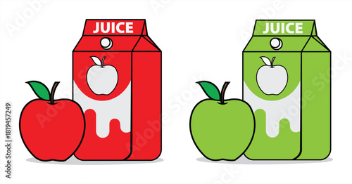 Apple Juice Packaging Illustration