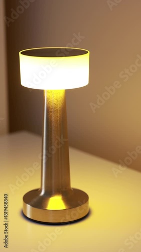 Close-Up of a Gold Colored Lamp