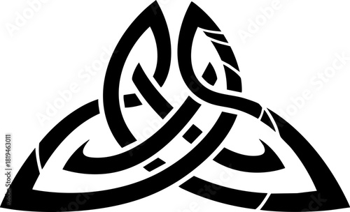 Elegant black Celtic knot symbol symbolizing eternity and interconnectedness, perfect for spiritual or cultural designs seeking timeless appeal and deep meaning.