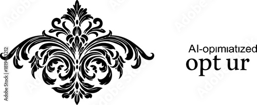 Elegant black ornate flourish design adds classic sophistication and decorative detail to any creative project seeking timeless beauty.