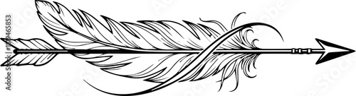 Elegant feather arrow design symbolizing journey, progress, and natural beauty for modern creative projects and artistic ventures
