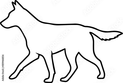 Elegant canine silhouette captures dynamic movement and natural grace, perfect for modern branding and nature-inspired designs.