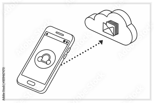 Cloud Storage Illustration Set Secure Data Backup, Cloud Computing, File Management Vector