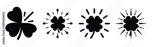 Illustration of the lucky burst simple silhouette vector icon set. happy New Year 2026 vector icons collection.