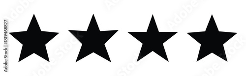 Illustration of the magic star simple silhouette vector icon set. happy New Year 2026 vector icons collection.