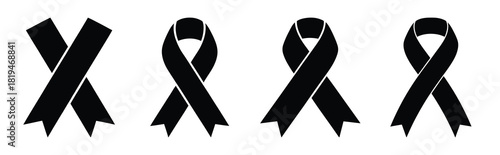 Illustration of the magic ribbon simple silhouette vector icon set. happy New Year 2026 vector icons collection.