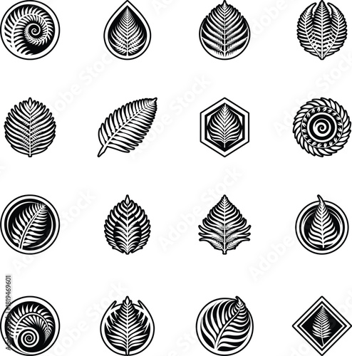 Glyph Style Fern Logos 
