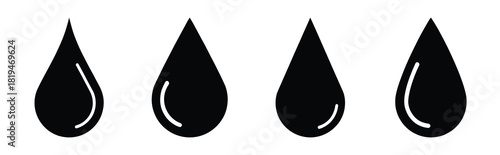 Illustration of the spark drop simple silhouette vector icon set. happy New Year 2026 vector icons collection.