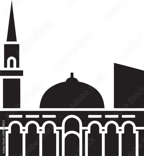 Mosque silhouette vector islamic architecture religious building urban landmark