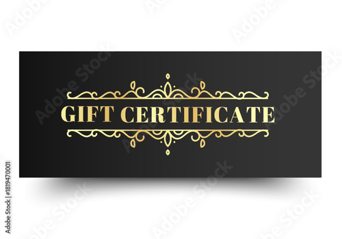 Elegant Gift Voucher Sale with Ornament Simple design. Design for invitation, certificate, gift coupon, ticket or voucher