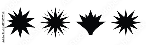 Illustration of the wish burst simple silhouette vector icon set. happy New Year 2026 vector icons collection.