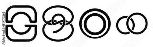 Illustration of the wish loop simple silhouette vector icon set. happy New Year 2026 vector icons collection.