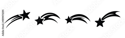 Illustration of the wish star simple silhouette vector icon set. happy New Year 2026 vector icons collection.