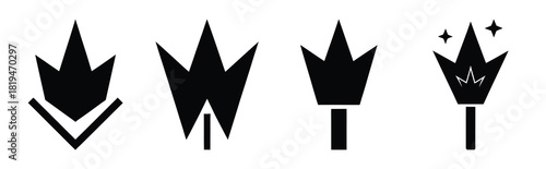 Illustration of the wish spark simple silhouette vector icon set. happy New Year 2026 vector icons collection.