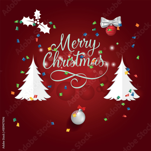 Christmas card with a Christmas tree