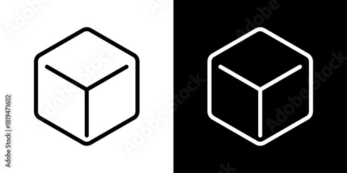 Clean minimal ice cube icon with smooth outline style, ideal for cold drinks, beverages, freshness concepts, summer ads, menus, and modern UI design.