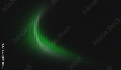 Mystical green light arc glows across a dark abstract background. Soft luminous gradients create a futuristic atmosphere. Perfect for modern design, tech themes, and creative visuals.