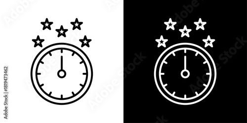 Minimal “Midnight Clock” icon showing 12:00 time, perfect for New Year countdowns, celebration posts, party graphics, holiday banners, and event designs.