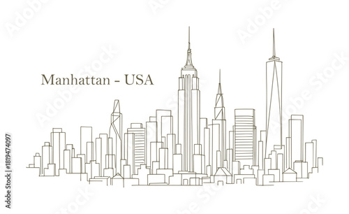 sketch drawing of manhattan city - usa (artwork 1)
