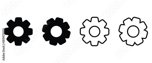 setting cog sign symbol icon set