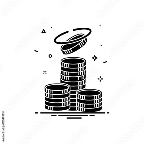 coin stack Falling coin stack motion graphic element for finance