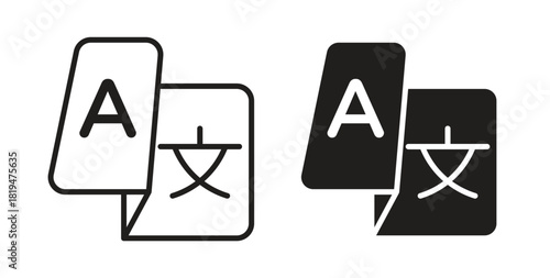Language icons set isolated on white background flat vector illustration.