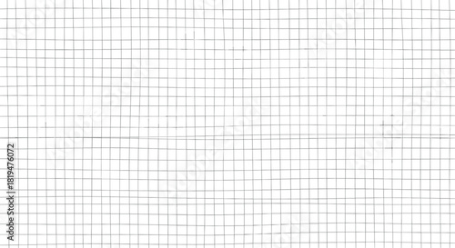 Simple background of a slightly wavy and imperfect black grid on a white surface resembling hand-drawn graph paper.