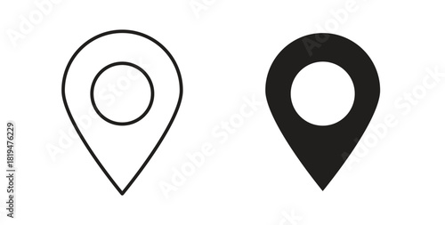 Located icons set isolated on white background flat vector illustration.