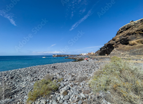 Impressive rocks and rocky beach area at Guia de Isora, Teneriffe, Spain