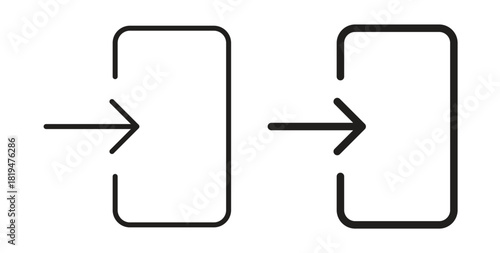 Log in icons set isolated on white background flat vector illustration.