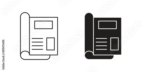 Magazines icons set isolated on white background flat vector illustration.