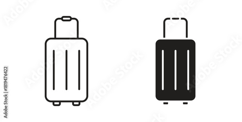 Luggage icons set isolated on white background flat vector illustration.