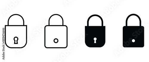 Encryption lock sign symbol icon set