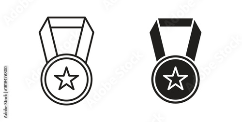 Medal icons set isolated on white background flat vector illustration.