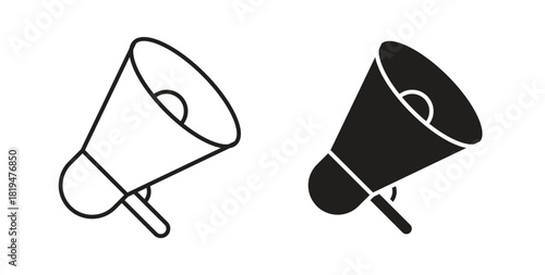 Megaphone icons set isolated on white background flat vector illustration.