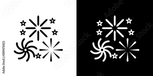 Clean minimal NYE Lights icon with festive outline style, ideal for New Year graphics, celebration posts, event banners, party themes, and holiday designs.