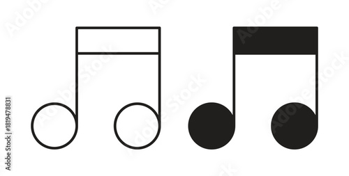 Music icons set isolated on white background flat vector illustration.