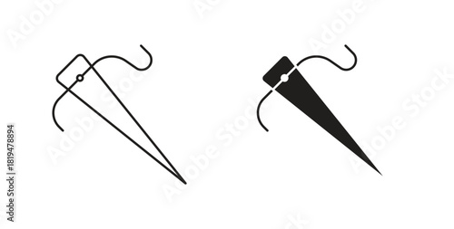 Needle icons set isolated on white background flat vector illustration.