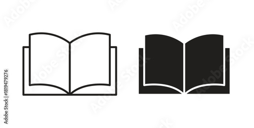 open book icons set isolated on white background flat vector illustration.