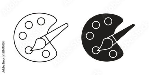 Paint icons set isolated on white background flat vector illustration.