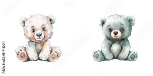 cute polar watercolor vector illustration