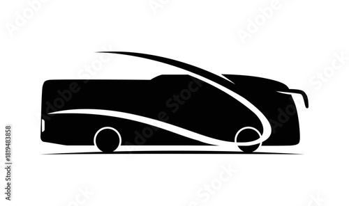 Minimalist Bus Silhouette Logo Design