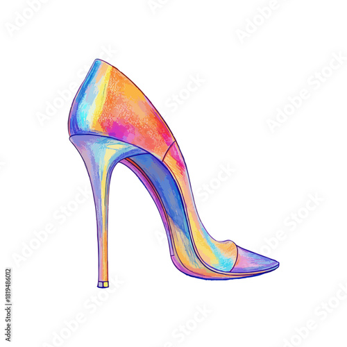 stiletto heels drawn vector illustration