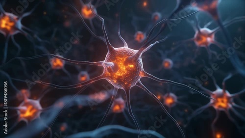 Animation of Brain Neurons Shrinking and Losing Synapses