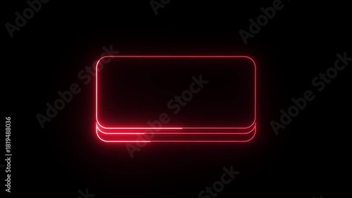Abstract glowing frame animation on black screen