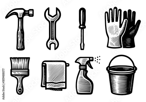 Handcrafted engraving style tools and accessories set