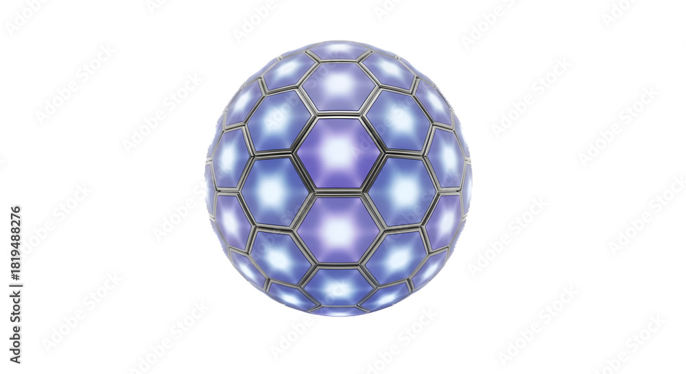 Naklejka premium Hexagonal Dome: A Futuristic Design. Spherical and geometric, great for science or technology branding.