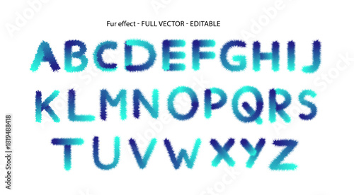 3d fur effect vector text 