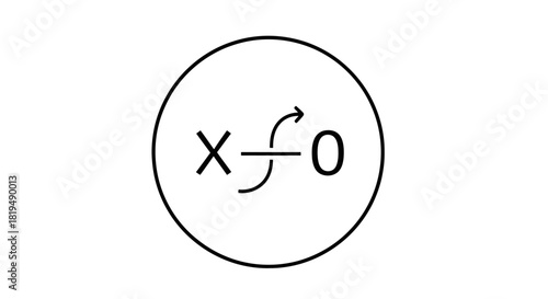 Symbol of a variable not equal to zero, inside a circle.