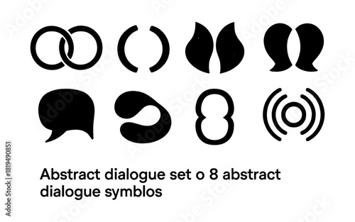 Minimalist abstract dialogue shapes collection for communication design